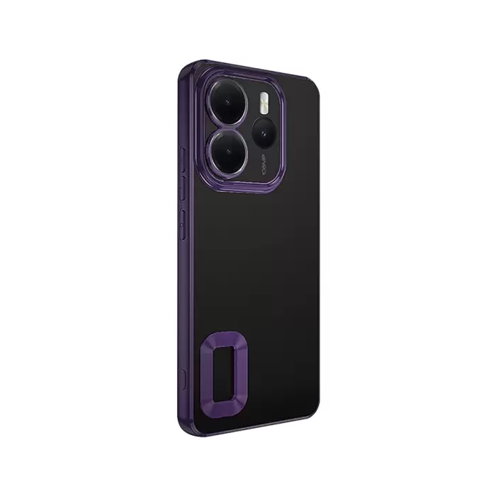 Xiaomi Redmi Note 14 4g Kamera Lens Korumalı Şeffaf Renkli Logo Gösteren Omega Kapak