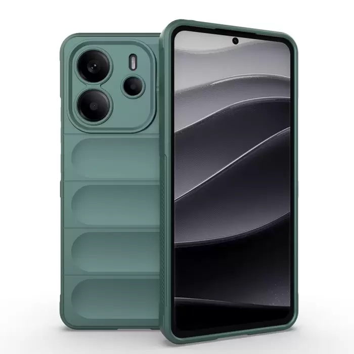 Xiaomi Redmi Note 14 4g Kılıf Esnek Tpu Oyuklu Arka Yüzey Tasarımlı Lopard Etnik Silikon Kapak