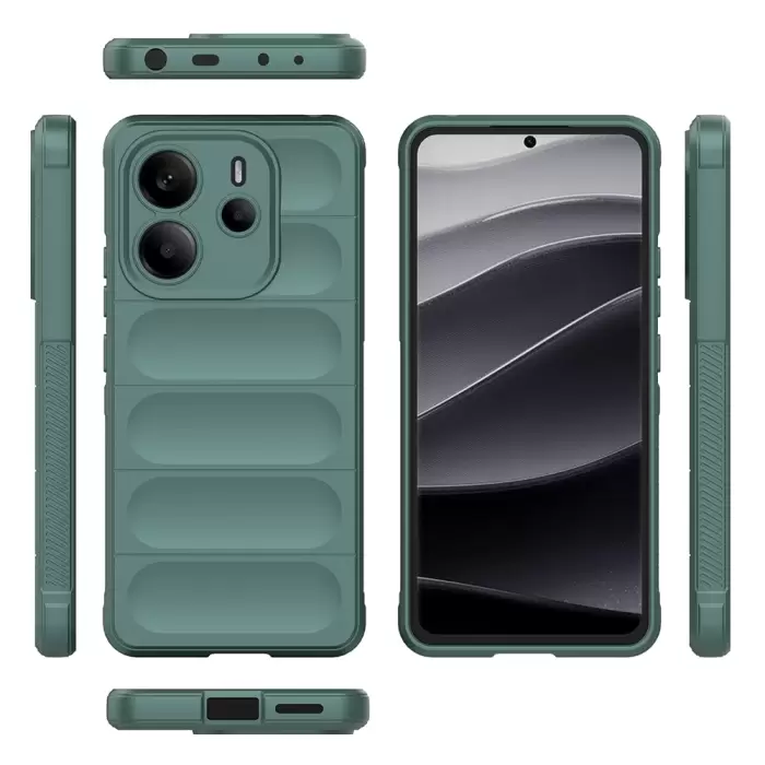 Xiaomi Redmi Note 14 4g Kılıf Esnek Tpu Oyuklu Arka Yüzey Tasarımlı Lopard Etnik Silikon Kapak