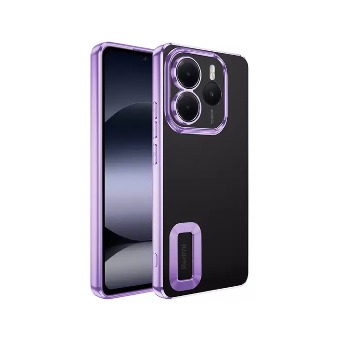 Xiaomi Redmi Note 14 5g Kamera Lens Korumalı Şeffaf Renkli Logo Gösteren Omega Kapak