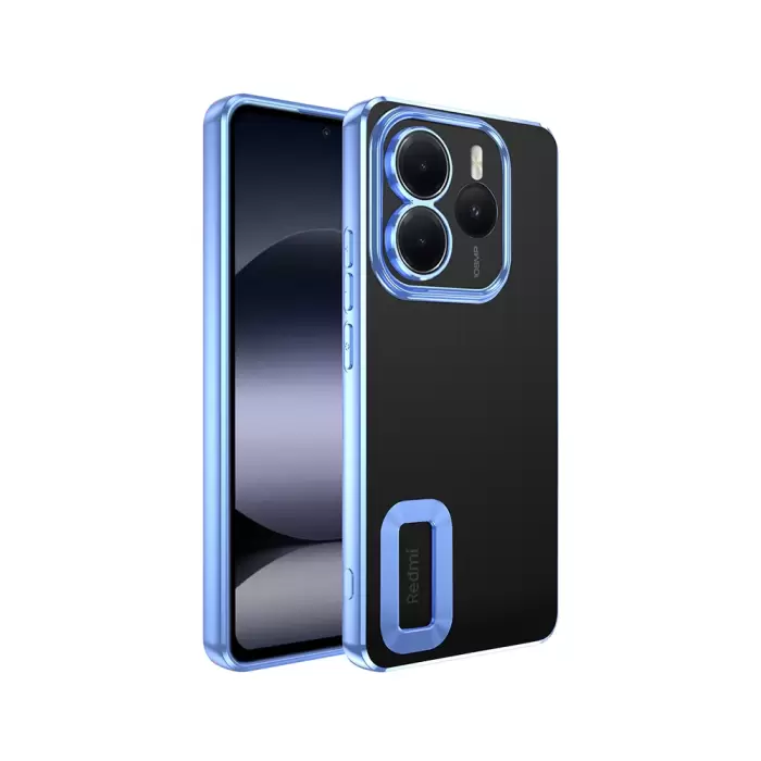 Xiaomi Redmi Note 14 5g Kamera Lens Korumalı Şeffaf Renkli Logo Gösteren Omega Kapak