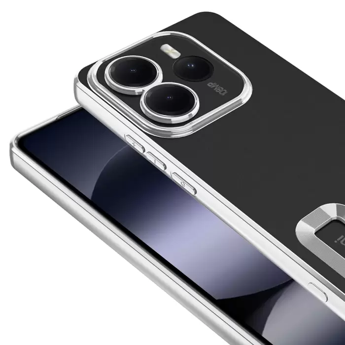 Xiaomi Redmi Note 14 5g Kamera Lens Korumalı Şeffaf Renkli Logo Gösteren Omega Kapak