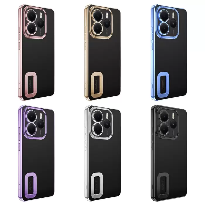 Xiaomi Redmi Note 14 5g Kamera Lens Korumalı Şeffaf Renkli Logo Gösteren Omega Kapak