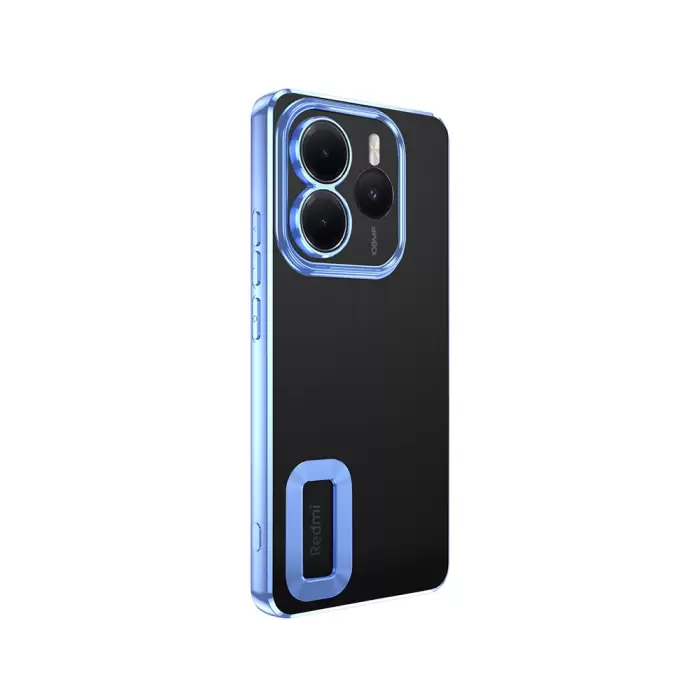 Xiaomi Redmi Note 14 5g Kamera Lens Korumalı Şeffaf Renkli Logo Gösteren Omega Kapak