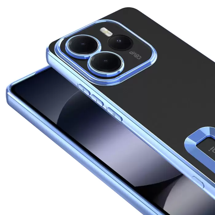 Xiaomi Redmi Note 14 5g Kamera Lens Korumalı Şeffaf Renkli Logo Gösteren Omega Kapak
