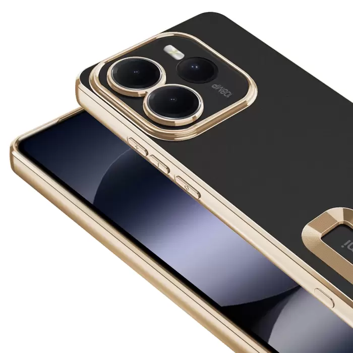 Xiaomi Redmi Note 14 5g Kamera Lens Korumalı Şeffaf Renkli Logo Gösteren Omega Kapak