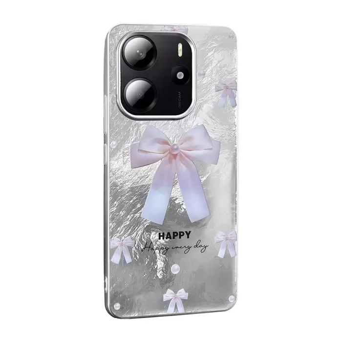Xiaomi Redmi Note 14 5g Kılıf Parlak Desenli Silikon Mep Kapak Telefon Kılıfı Leopar-Fiyonk-Geo Desenleriyle