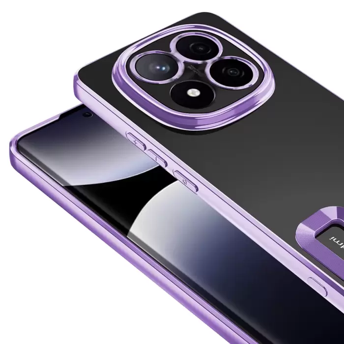 Xiaomi Redmi Note 14 Pro 5g Kamera Lens Korumalı Şeffaf Renkli Logo Gösteren Omega Kapak