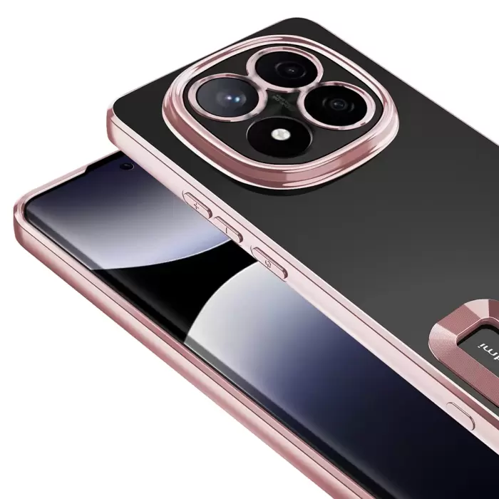 Xiaomi Redmi Note 14 Pro 5g Kamera Lens Korumalı Şeffaf Renkli Logo Gösteren Omega Kapak