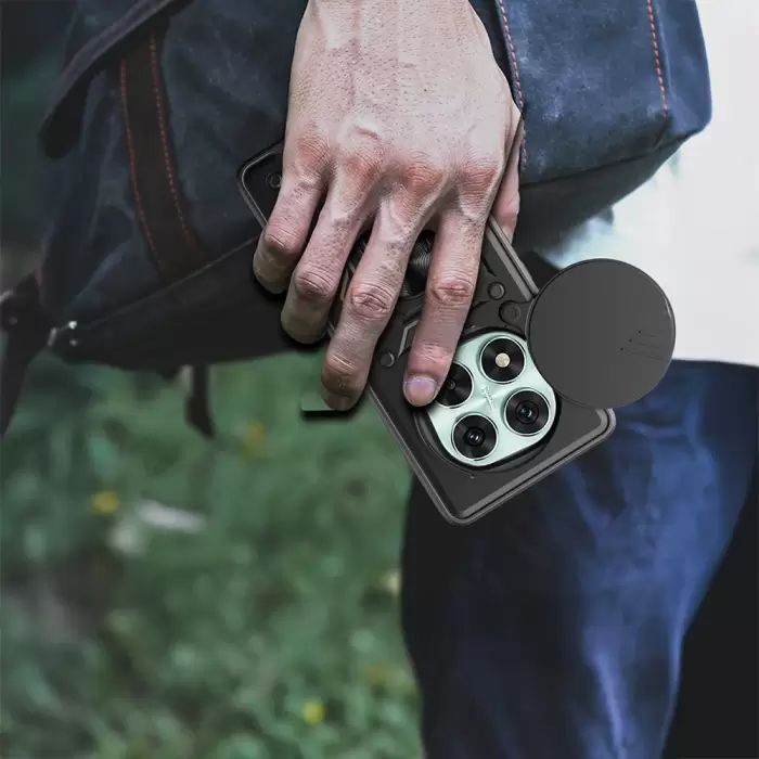 Xiaomi Redmi Note 14 Pro 5g Kılıf Magnetik Standlı Kamera Korumalı Lopard Sürgülü Kamera Korumalı Yüzüklü Tasarım Armor Vega