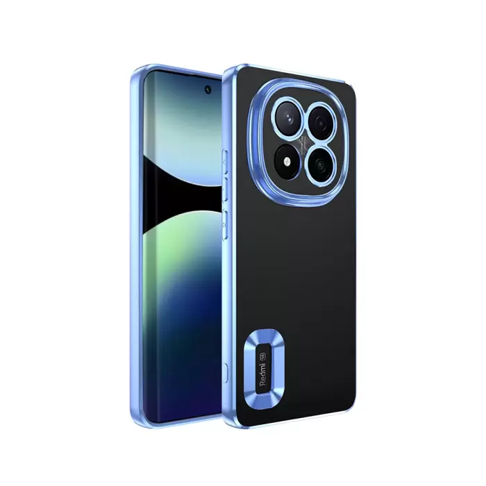 Xiaomi Redmi Note 14 Pro Plus Kamera Lens Korumalı Şeffaf Renkli Logo Gösteren Omega Kapak