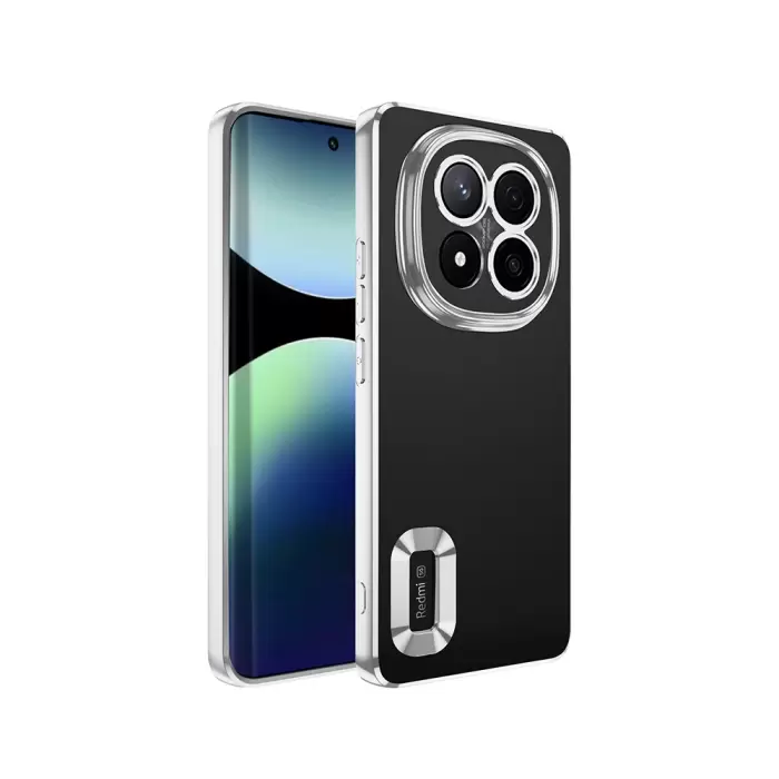 Xiaomi Redmi Note 14 Pro Plus Kamera Lens Korumalı Şeffaf Renkli Logo Gösteren Omega Kapak