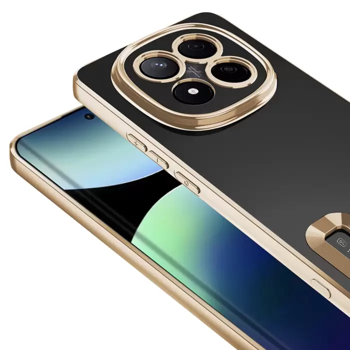 Xiaomi Redmi Note 14 Pro Plus Kamera Lens Korumalı Şeffaf Renkli Logo Gösteren Omega Kapak