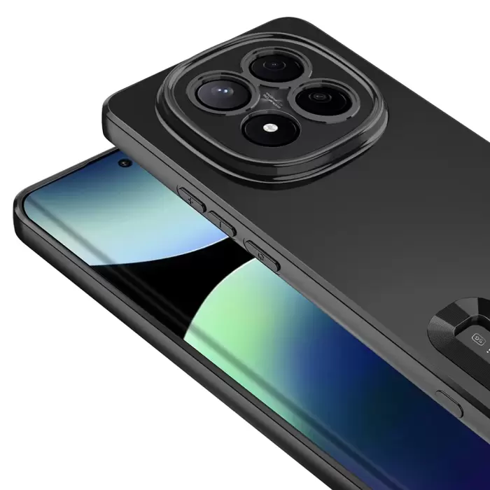 Xiaomi Redmi Note 14 Pro Plus Kamera Lens Korumalı Şeffaf Renkli Logo Gösteren Omega Kapak