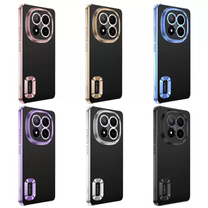 Xiaomi Redmi Note 14 Pro Plus Kamera Lens Korumalı Şeffaf Renkli Logo Gösteren Omega Kapak