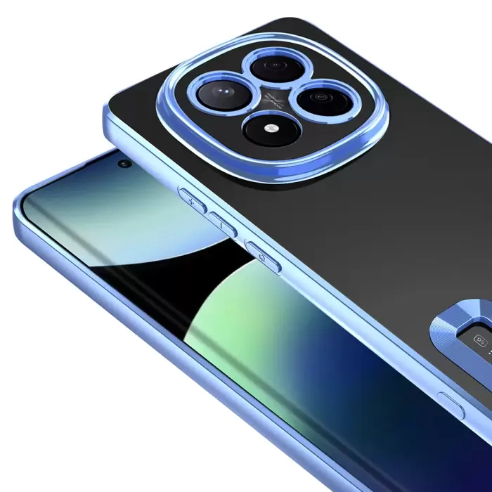Xiaomi Redmi Note 14 Pro Plus Kamera Lens Korumalı Şeffaf Renkli Logo Gösteren Omega Kapak