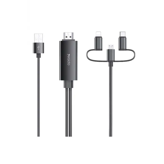 Yesido Hm05 1.8m Fhd 3in1 To Hdmı Kablo - Siyah