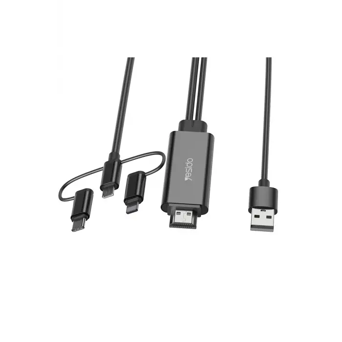 Yesido Hm05 1.8m Fhd 3in1 To Hdmı Kablo - Siyah