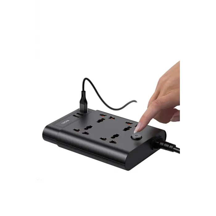 Yesido Mc08 10in1 6 Adet Usb Ve 4 Adet Priz Dönüştürücü 1.8m - Siyah