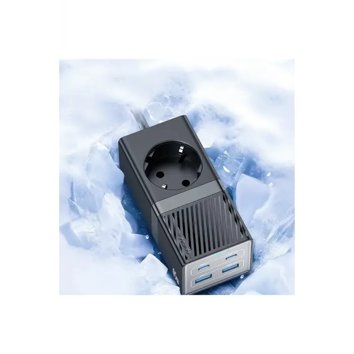 Yesido Mc36 2500w 1.5m Ekstra 2 Adet 18w Usb Ve 2 Adet 45w Type-c Çıkışlı Priz Uzatıcı - Siyah