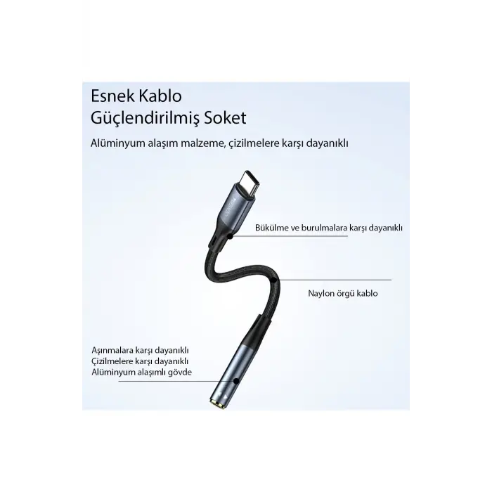 Yesido Yau37 Lightning To Aux Dönüştürücü - Siyah