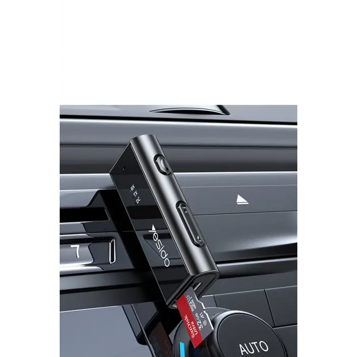 Yesido Yau41 3.5mm Aux Çıkışlı Mikrofonlu Bluetooth Araç Kiti - Siyah