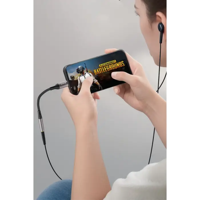 Yesido Yau45 Lightning To Aux Dönüştürücü - Siyah