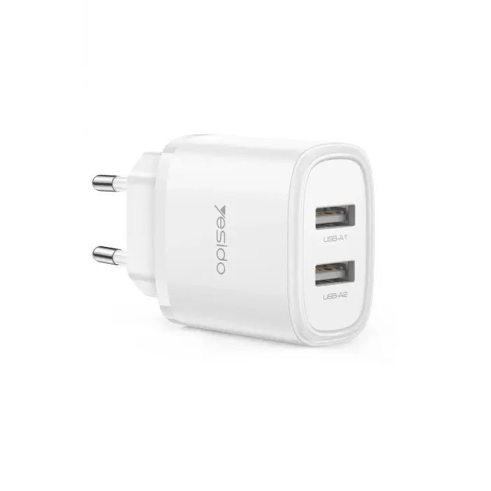 Yesido Yc72 2 Adet 12w Usb Çıkışlı Hızlı Şarj Cihazı - Beyaz