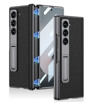 samsung Galaxy Z Fold 6 Kılıf Deri Kalem Bölmeli Standlı  Kıpta Premium Kılıf