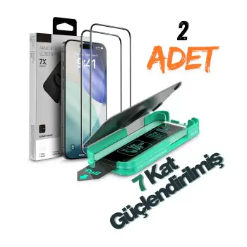 2 Adet iPhone 17 Pro Max Cam Ekran Koruyucu Kolay Kurulum Aparatlı UltraFit AluminaCore™ iyonlaştırılmış 7x Güçlendirilmiş Cam Teknolojisi
