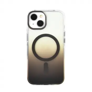 Apple İphone 14 Kılıf Magsafe Şarj Özellikli Transparan Renk Geçişli Lopard Toros Kapak