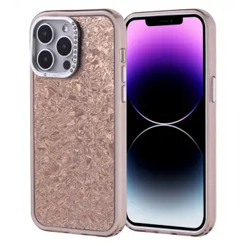 Apple İphone 15 Kılıf Taşlı Tasarımlı Lopard Kapi Kapak