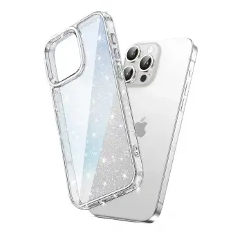 iPhone 16 Pro Kılıf Magsafe Şarj Özellikli Parlayan Simli Şeffaf Redos Kapak