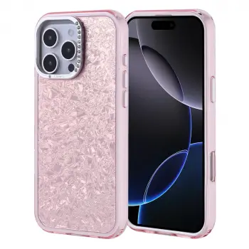 Apple İphone 16 Pro Max Kılıf Taşlı Tasarımlı Lopard Kapi Kapak