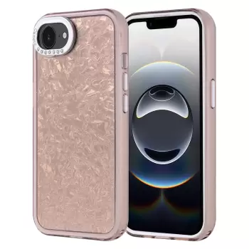 Apple İphone 16e Kılıf Taşlı Tasarımlı  Lopard Kapi Kapak