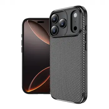 Apple İphone 17 Pro Max Kılıf Lopard Kamera Korumalı Karbon Desenli Negro Kapak Yüzey Kılıf