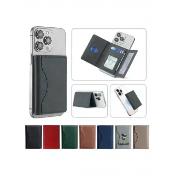 Magsafe Deri Cüzdan Kılıf Arkası iPhone 17/16/15/14/13/12 Standlı Kartlık Cep Telefonu Manyetik Tutucu Kapaklı Çoklu Kart  Pro Max Air Plus Uyumlu