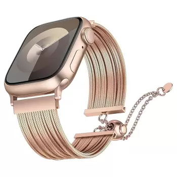 Apple Watch 10 42mm Lopard Krd-137 Metal Hasır Kordon