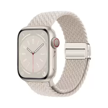 Apple Watch 10 46mm Lopard Krd-134 Örgü Tasarımlı Hasır Kordon Strap Kayış