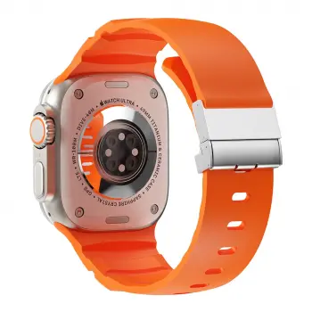 Apple Watch 42mm Lopard Krd-145 Metal Tokalı Silikon Kordon