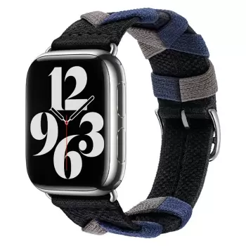 Apple Watch 42mm  KRD-97 Sarmal Örgü Tasarımlı Kordon