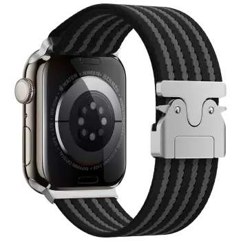 Apple Watch 44mm Lopard Krd-133 Naylon Kumaş Hasır Örgülü Kordon