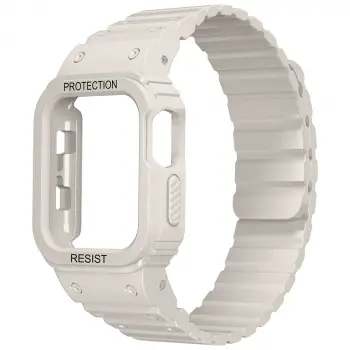 Apple Watch 7 45mm Krd-142 Airbag Tasarımlı Kasa Koruyuculu Silikon Kordon