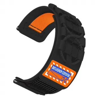 Gear S2 Lopard KRD-112 20mm Orbital Örgülü Halat Tasarımlı Naylon Kumaş Hasır Kordon