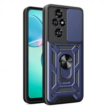 Honor 200 Pro Kılıf Magnetik Standlı Kamera Korumalı Lopard Sürgülü Kamera Korumalı Yüzüklü Tasarım Armor Vega