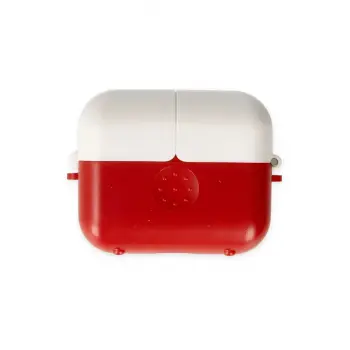 Lopard Airpods 3 (3.nesil) Basmalı Kılıf - Kırmızı-beyaz