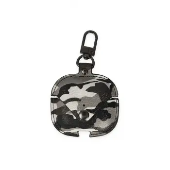 Lopard Airpods Pro 2 (2.nesil) Çanta Kamuflaj Deri Kılıf - Gri