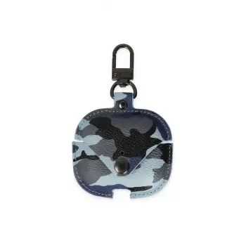 Lopard Airpods Pro 2 (2.nesil) Çanta Kamuflaj Deri Kılıf - Mavi