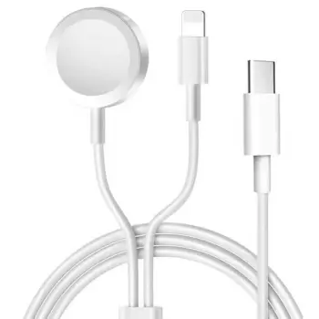 Lopard Akıllı Saat Wireless To Lightning Type-C Şarj Kablosu 1.2M