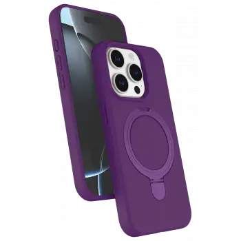 Lopard Apple İphone 14 Pro Max Regal Magsafe Standlı Kapak - Derin Mor